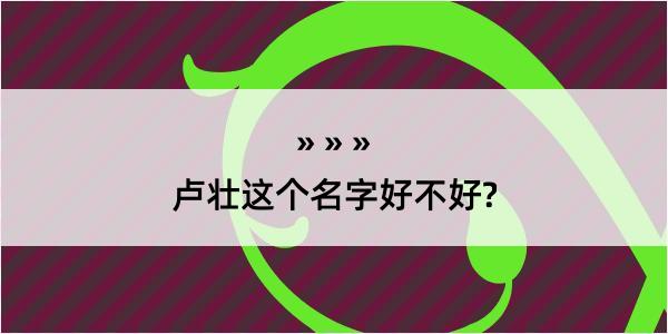 卢壮这个名字好不好?