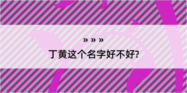 丁黄这个名字好不好?