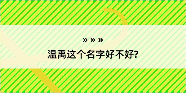 温禹这个名字好不好?