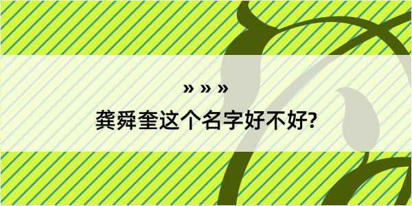 龚舜奎这个名字好不好?