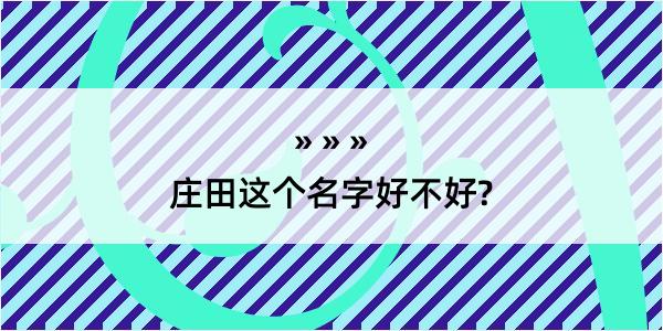 庄田这个名字好不好?