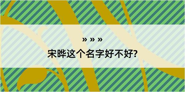 宋晔这个名字好不好?