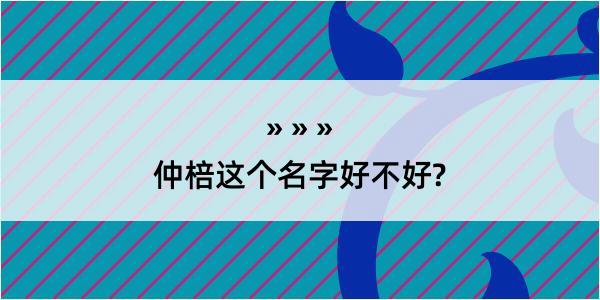 仲棓这个名字好不好?