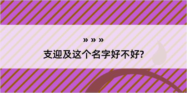 支迎及这个名字好不好?