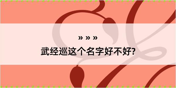 武经巡这个名字好不好?