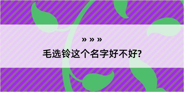 毛选铃这个名字好不好?