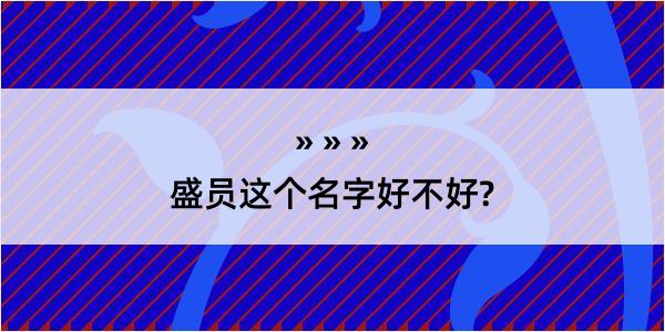 盛员这个名字好不好?