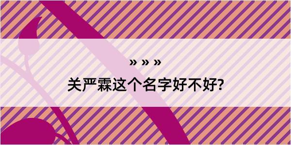 关严霖这个名字好不好?