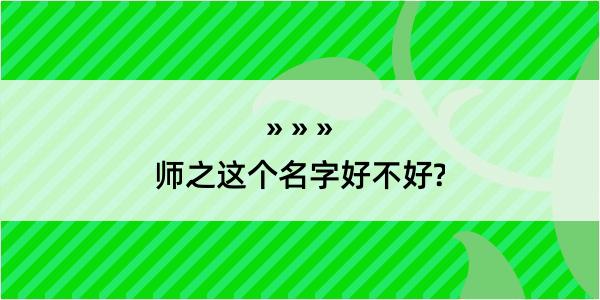 师之这个名字好不好?