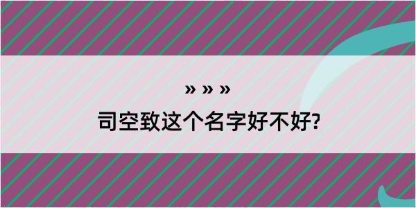 司空致这个名字好不好?