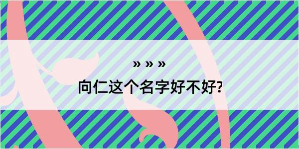 向仁这个名字好不好?