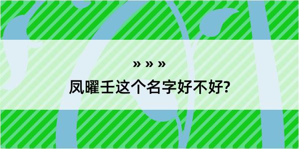 凤曜壬这个名字好不好?