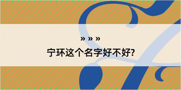 宁环这个名字好不好?