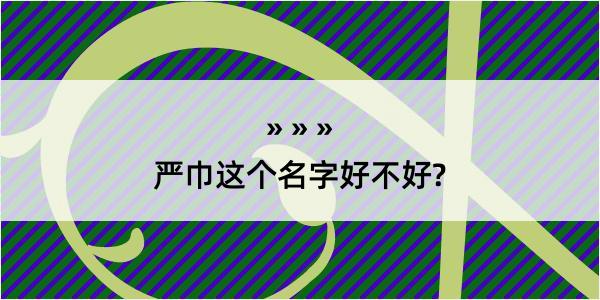 严巾这个名字好不好?