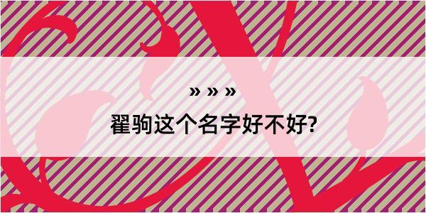 翟驹这个名字好不好?