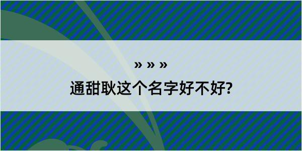 通甜耿这个名字好不好?