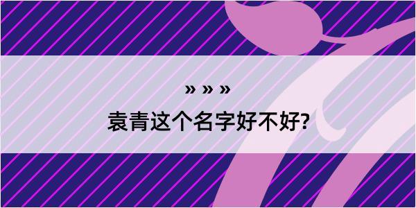 袁青这个名字好不好?