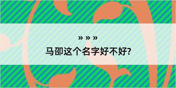 马卲这个名字好不好?