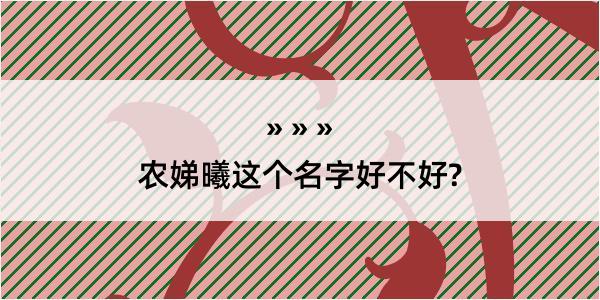 农娣曦这个名字好不好?