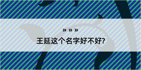 王延这个名字好不好?