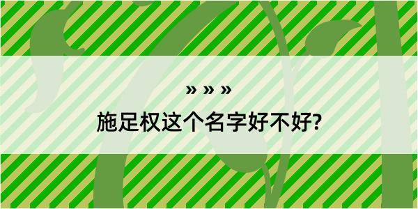 施足权这个名字好不好?