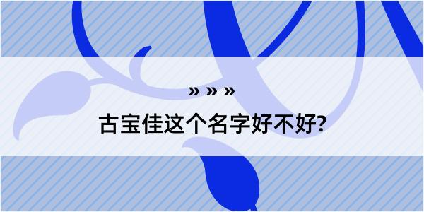 古宝佳这个名字好不好?