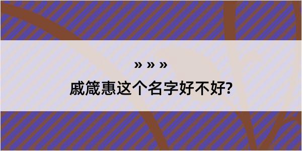 戚箴惠这个名字好不好?