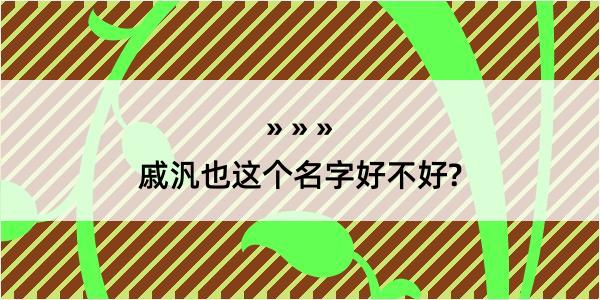 戚汎也这个名字好不好?