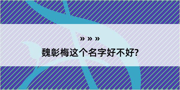 魏彰梅这个名字好不好?