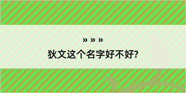 狄文这个名字好不好?