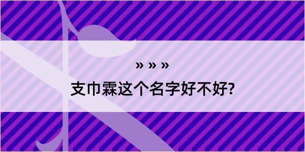 支巾霖这个名字好不好?