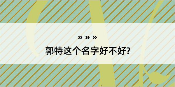 郭特这个名字好不好?