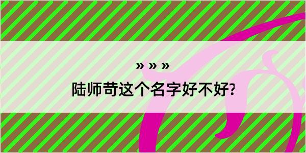 陆师苛这个名字好不好?