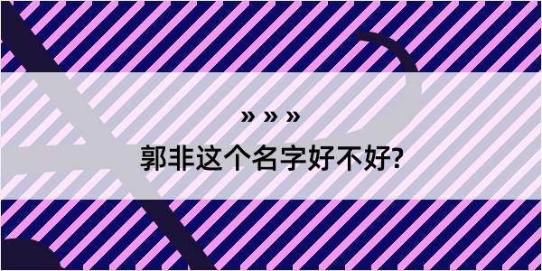 郭非这个名字好不好?