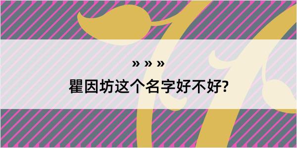 瞿因坊这个名字好不好?