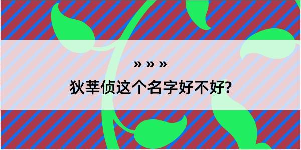 狄莘侦这个名字好不好?