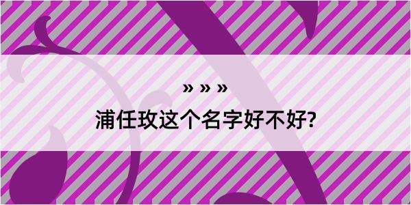 浦任玫这个名字好不好?