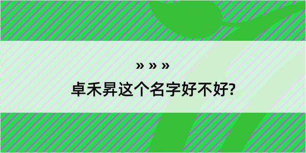 卓禾昇这个名字好不好?