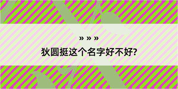 狄圆挺这个名字好不好?