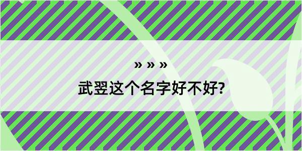 武翌这个名字好不好?