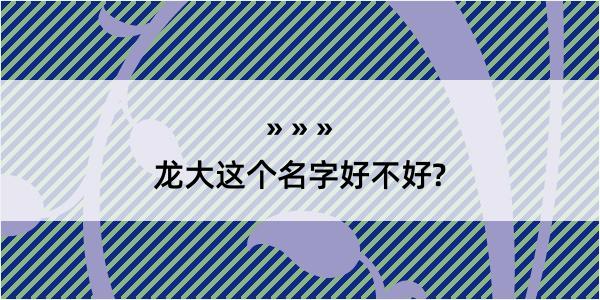 龙大这个名字好不好?