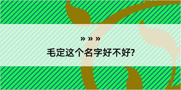 毛定这个名字好不好?