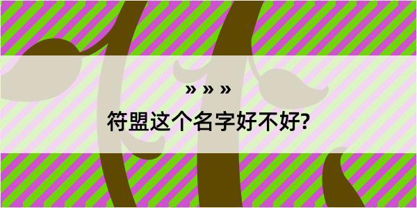 符盟这个名字好不好?