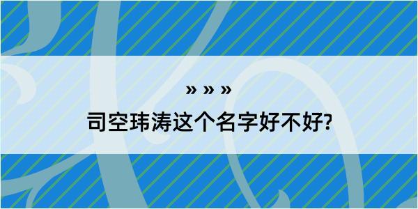 司空玮涛这个名字好不好?