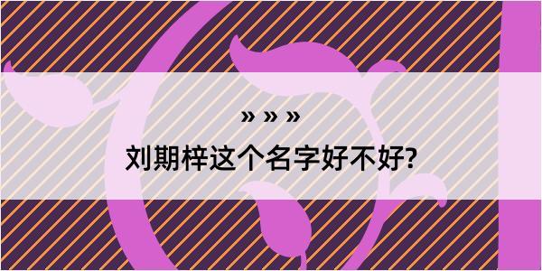 刘期梓这个名字好不好?