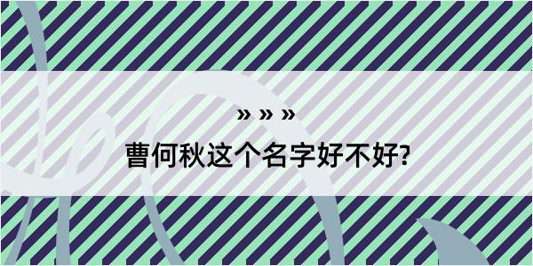 曹何秋这个名字好不好?