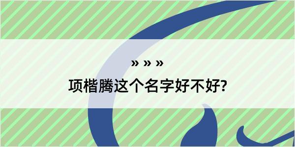 项楷腾这个名字好不好?