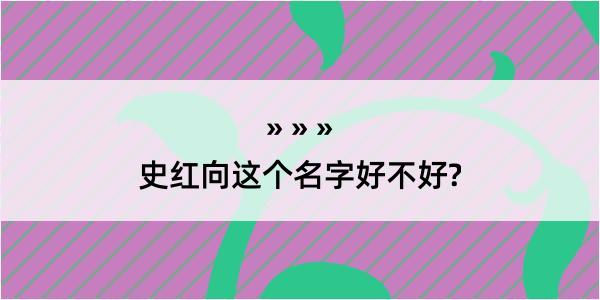 史红向这个名字好不好?