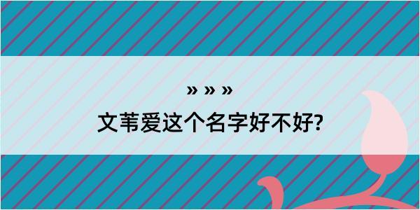 文苇爱这个名字好不好?