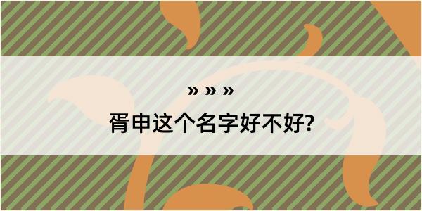 胥申这个名字好不好?